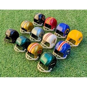 13 Gumball 1980s Vintage Eagles/Rams/Etc NFL Teams Mini Football Helmet Set GUC